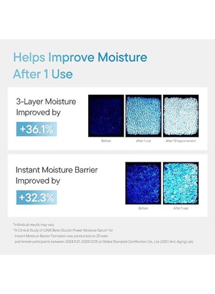 آي يونيك حل البشرة الجافة والمتعبة – سيروم iUNIK Beta Glucan Moisture 50ml للترطيب العميق وتقوية حاجز البشرة وتهدئتها - Image 5
